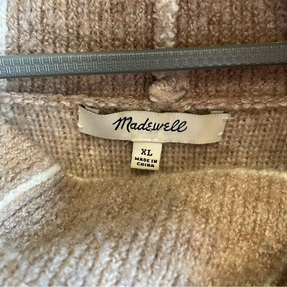 Madewell Windowpane Women’s Turtleneck Sweater Tan Size XL - Picture 4 of 10